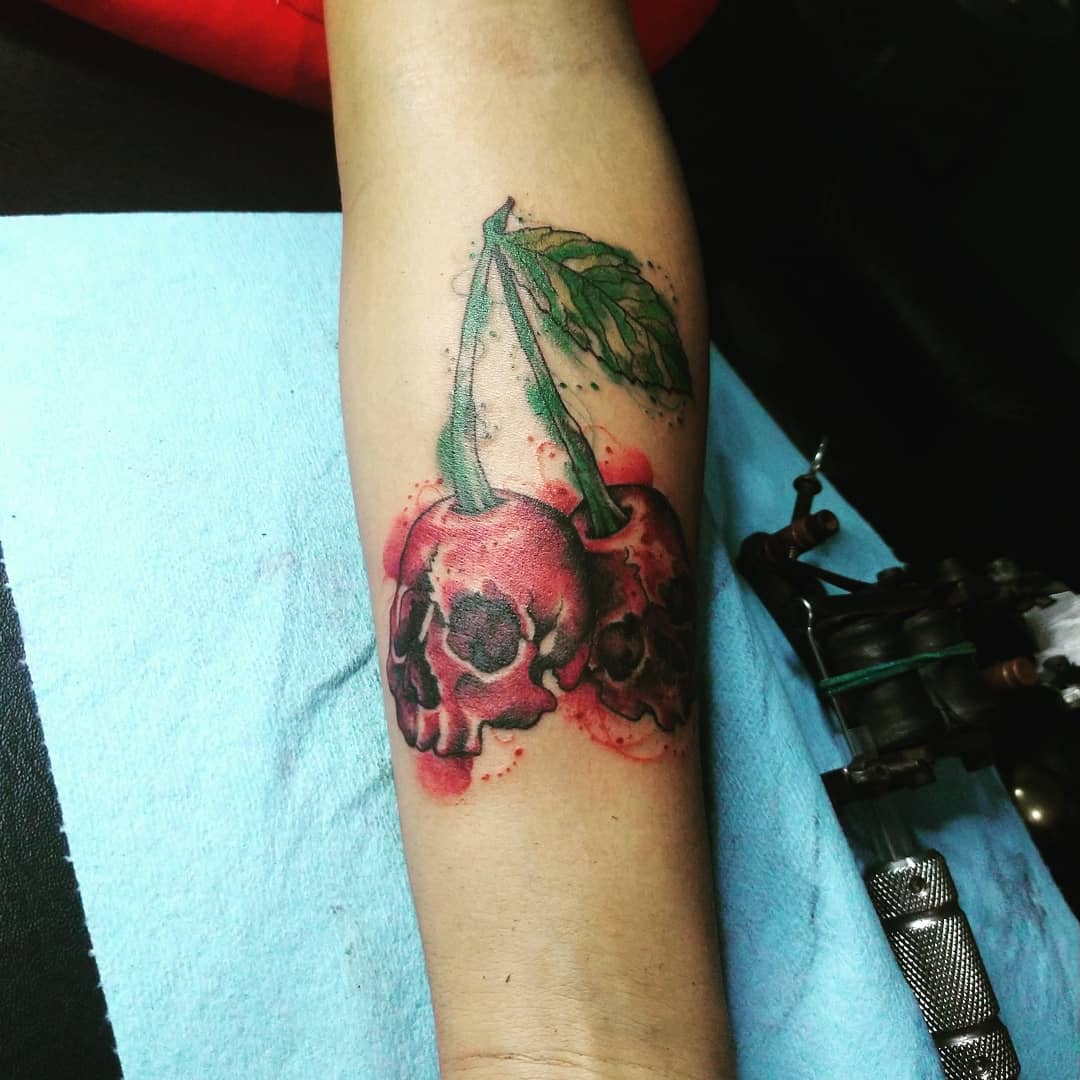 Skull Cherry Tattoo -gabojeam