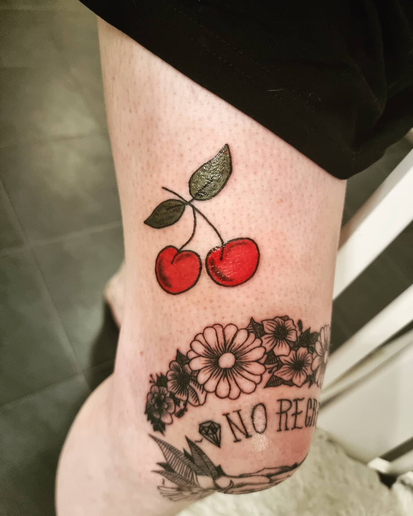 Traditional Cherry Tattoo -mia__ink