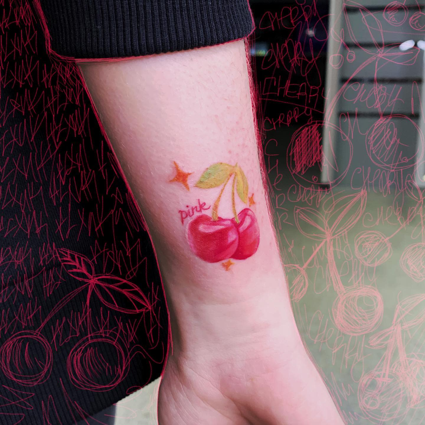 Wrist Cherry Tattoo -flxxnk