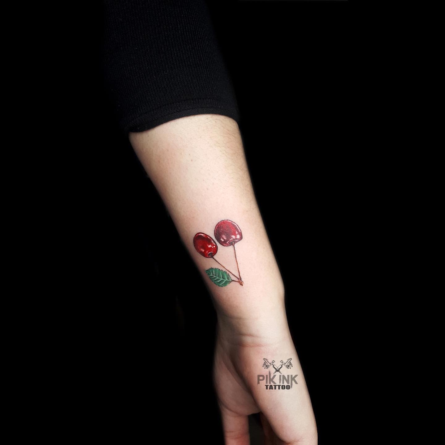 Wrist Cherry Tattoo -pik.ink.tattoo