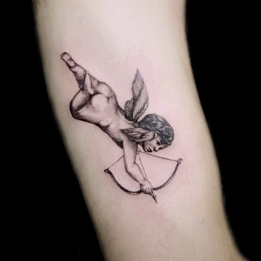 Cupid Angel Tattoos | Cupid tattoo, Angel tattoo for women, Forearm band  tattoos