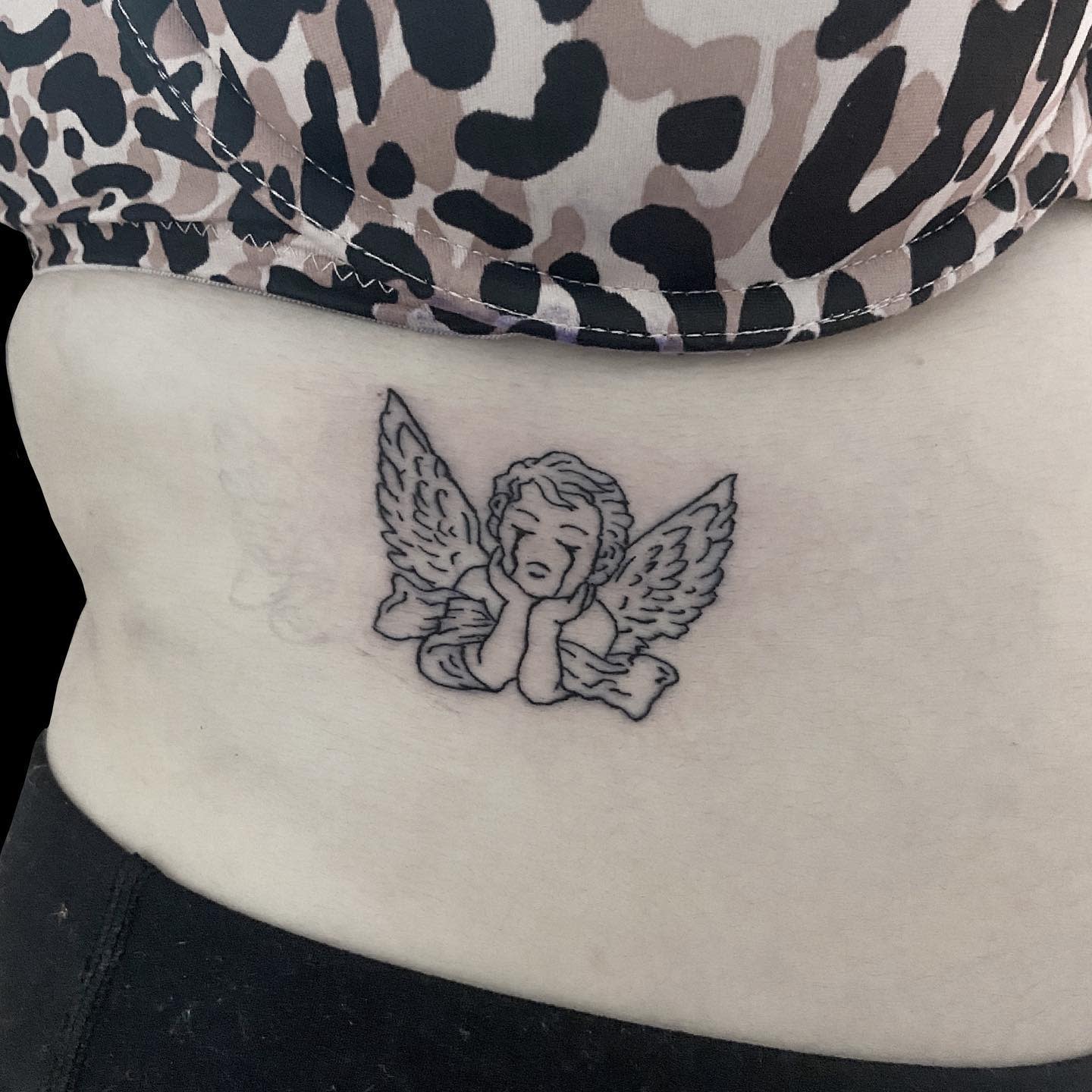 Tattoo tagged with: small, single needle, tiny, shortyloco, ifttt, little,  cherub, religious, angel, mythology, upper arm | inked-app.com
