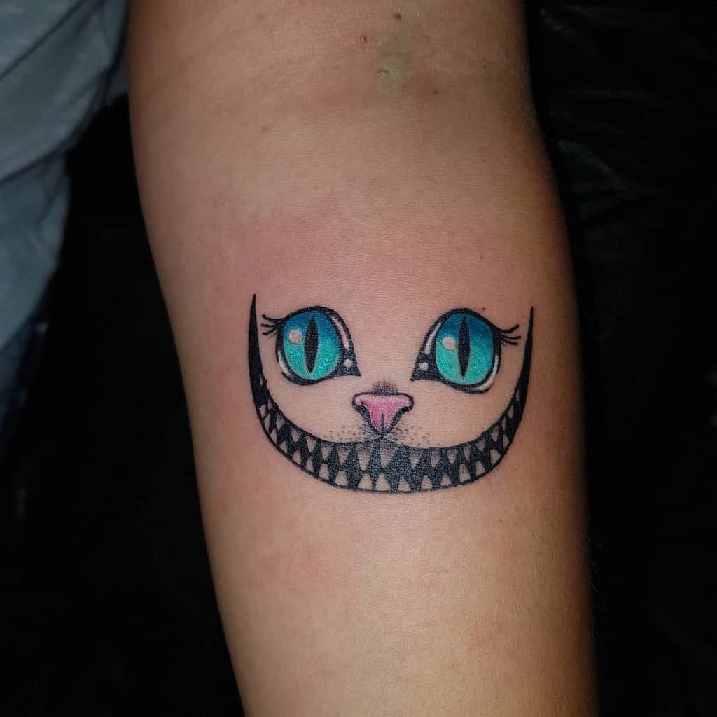 Cheshire Cat Forearm Tattoo maximax_tattoo