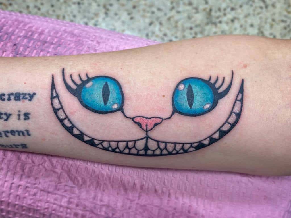 Cheshire Cat Forearm Tattoo noluckjedi