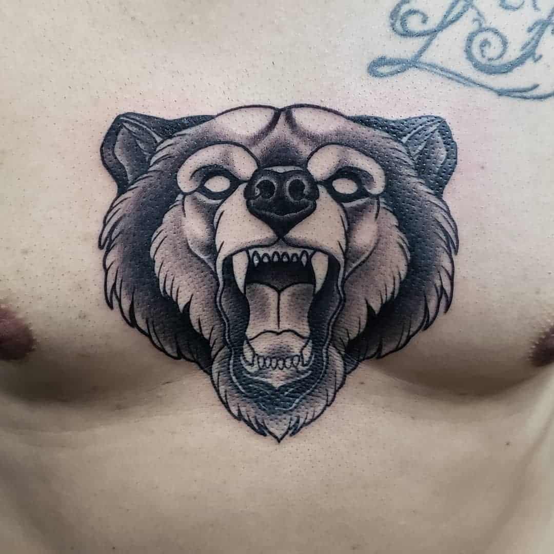 Chest Black Bear Tattoo daaan.ferreira