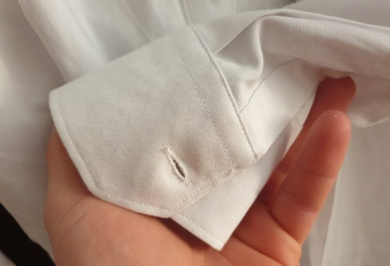 white shirt with cufflink holes