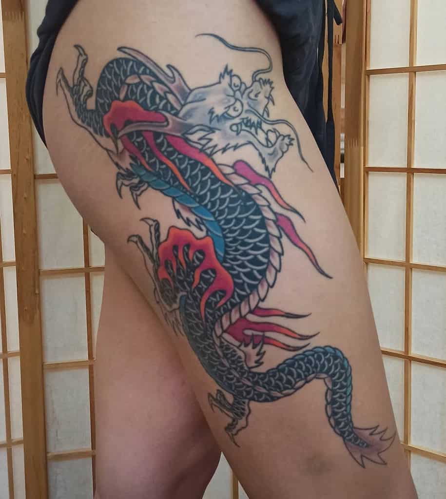Colored Dragon Tattoos for Women nikodemus_tattoos