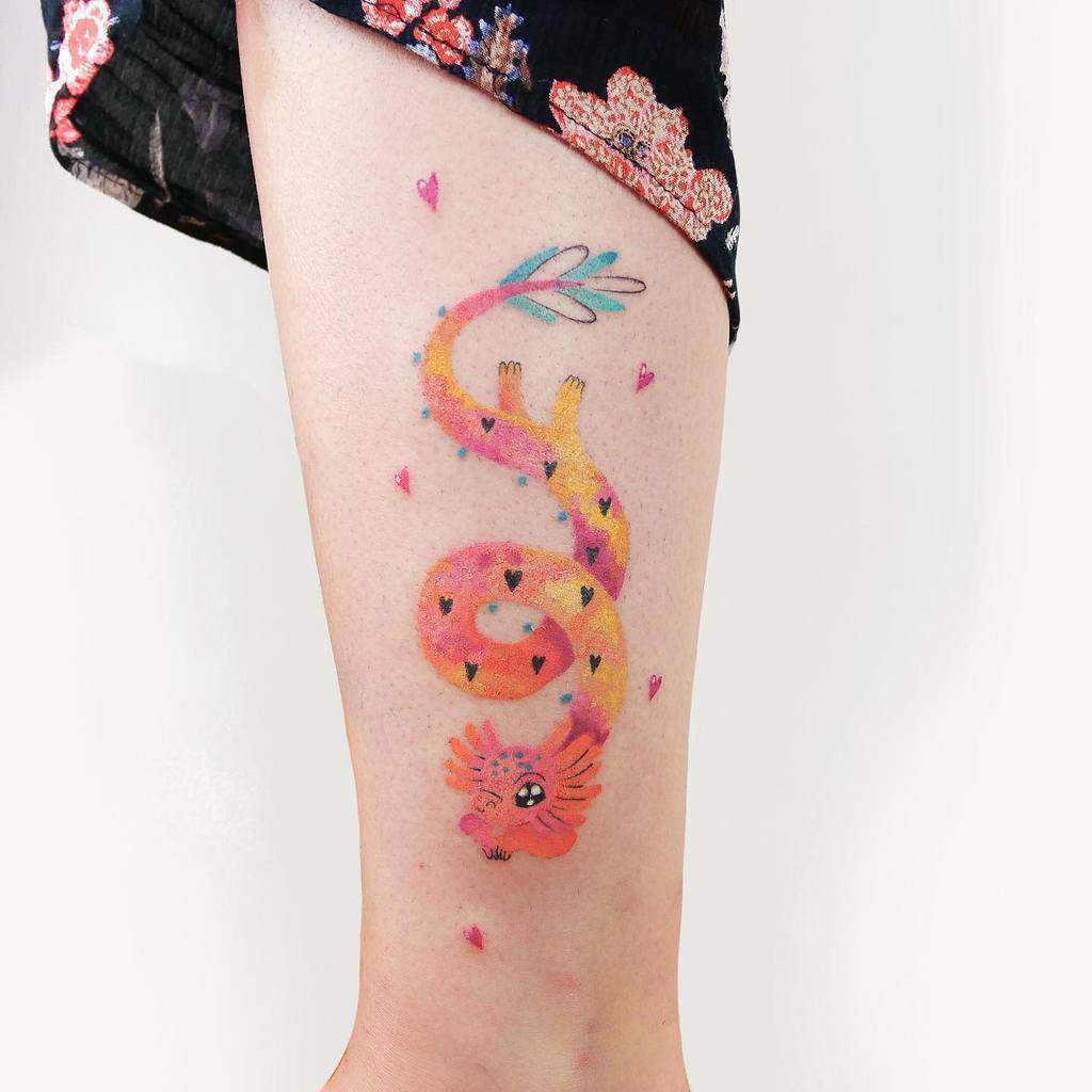 Colored Dragon Tattoos for Women panna.lew