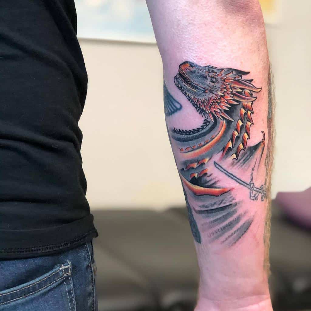 Colored Game of Thrones Dragon Tattoo cool.hand.dan
