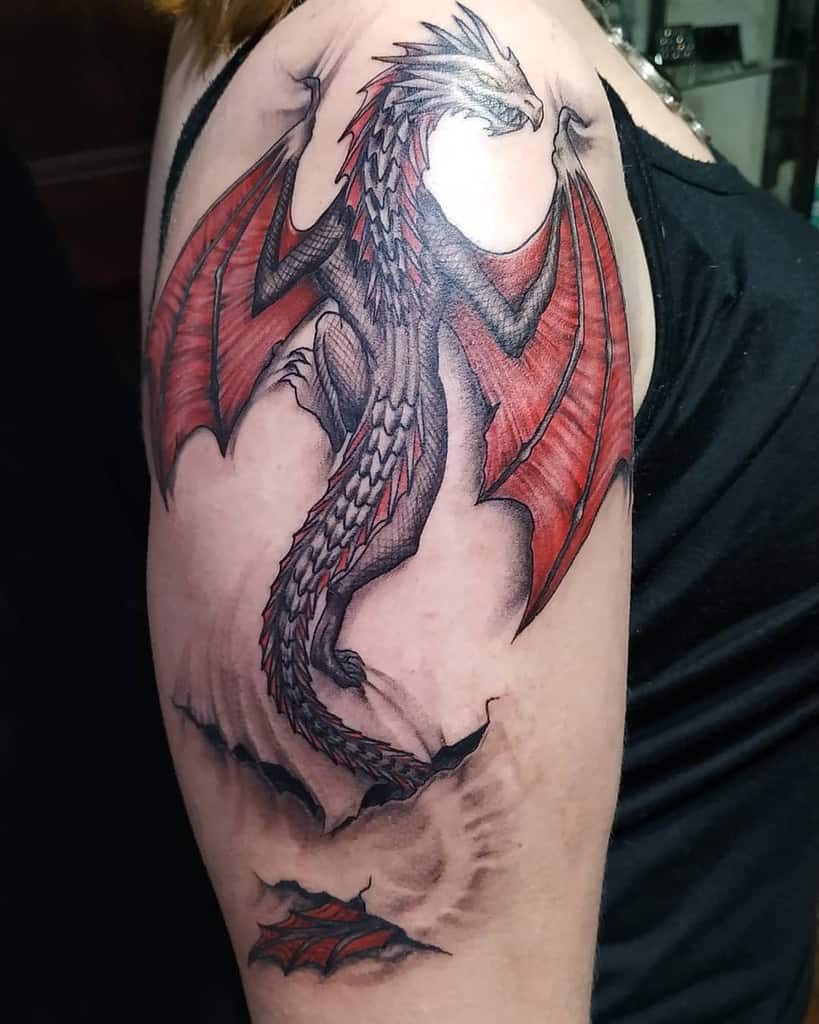 Colored Game of Thrones Dragon Tattoo marianomasetti666