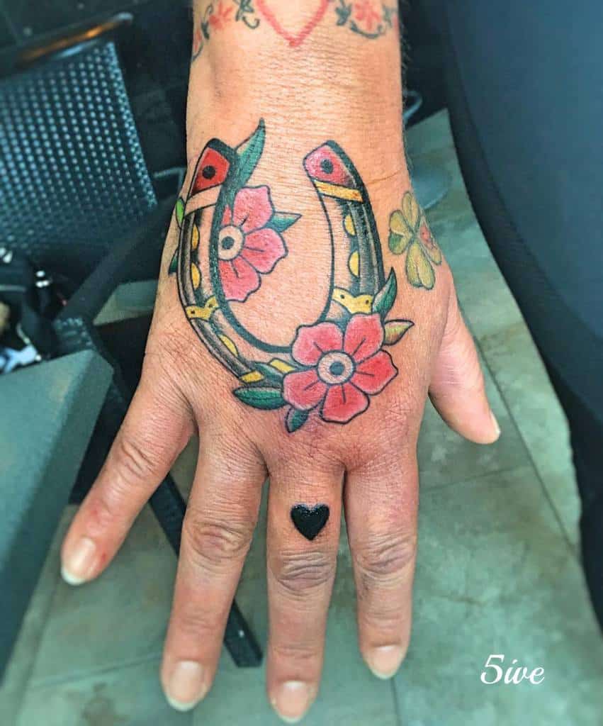 Colored Hand Tattoo Women 5ive Tattoo