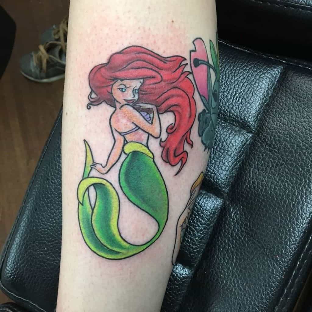 Colored Little Mermaid Tattoo emeraldtattoolodi