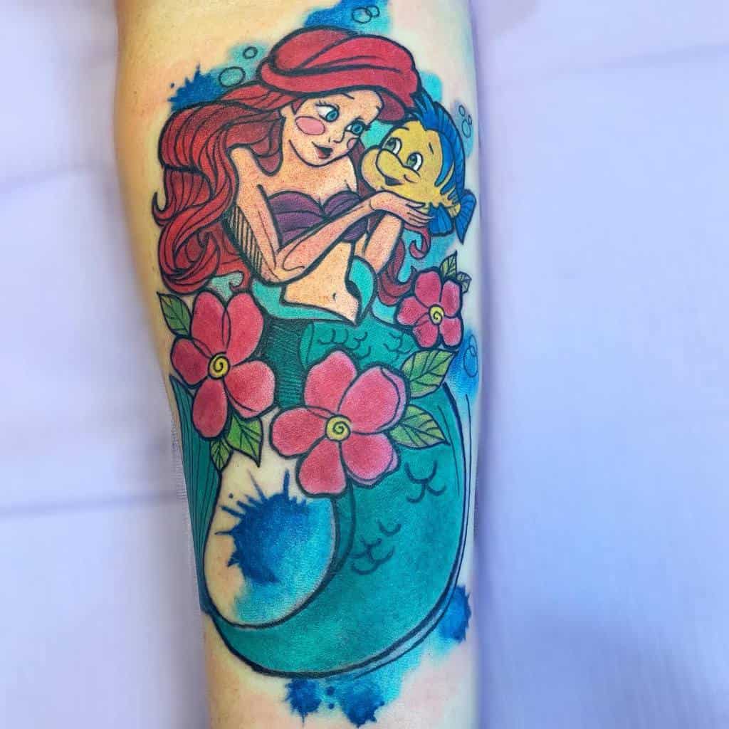 Colored Little Mermaid Tattoo Nushelltattoos
