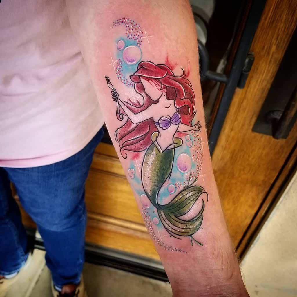 Colored Little Mermaid Tattoo Patriciaquinlantattoos