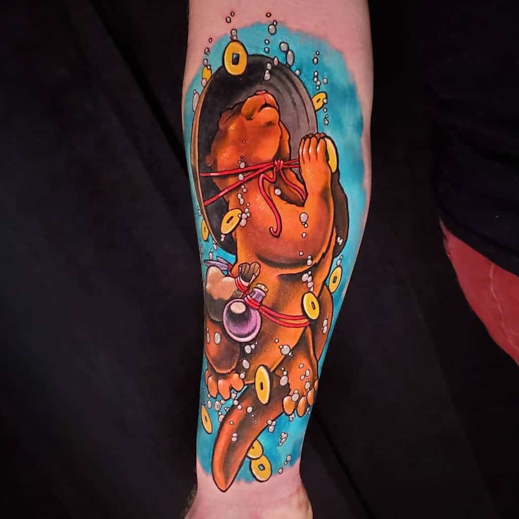 Colored Water Colored Otter Tattoo Dillonleask Tattoos