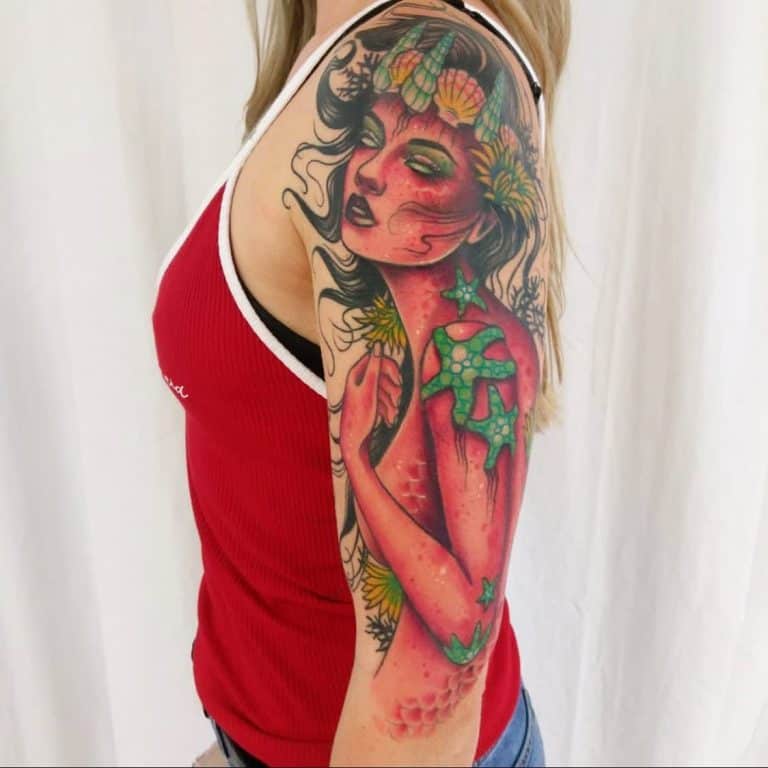 50 Half Sleeve Tattoos For Women   Colorful Half Sleeve Tattoos For Women Drewstattoo 768x768 