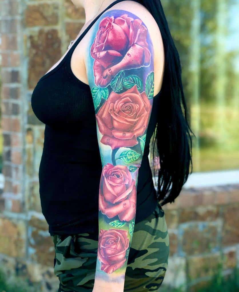 Colorful Sleeve Tattoos for Women lordevans