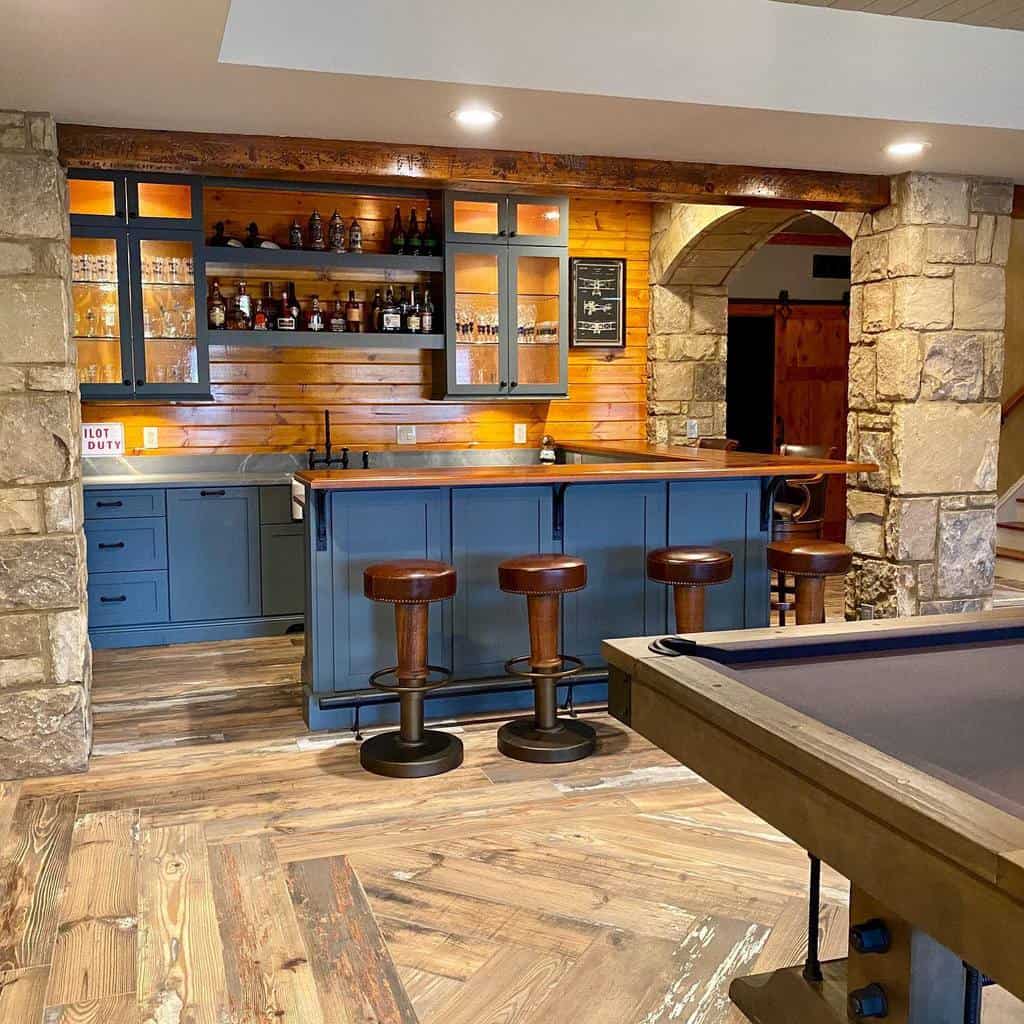 L Shaped Basement Bar Ideas