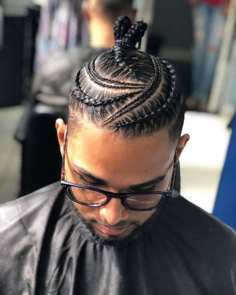 Cornrow twists hairstyle for men