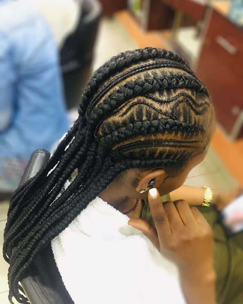 Cornrows Style For Guys With Long Locks. It Features Fine, Straight Braids Running From The Forefront To The Nape Of The Neck