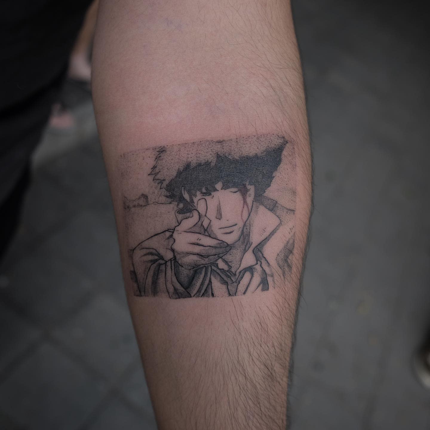 Radical Edward Cowboy Bebop tattoo done today Thanks to Alex for coming in  for this piece Message me bofthedead for any anime  Brian Easlon  bofthedead on Instagram