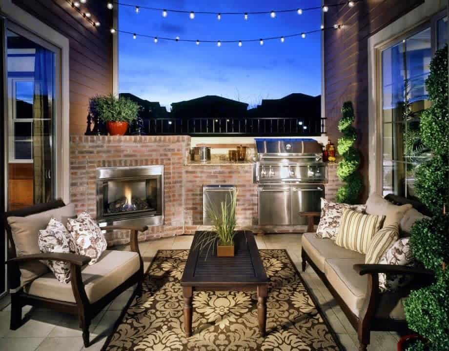 outdoor patio bbq brick fireplace 