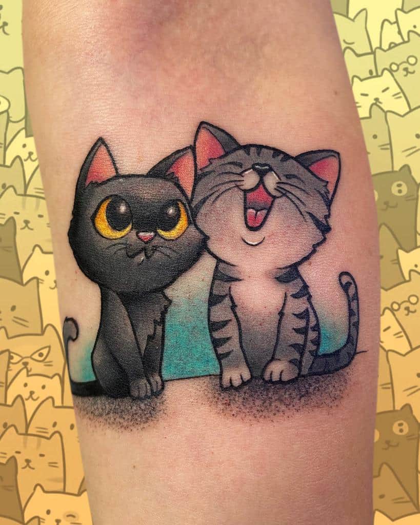 Cute Black Cat Tattoo daniela.dag