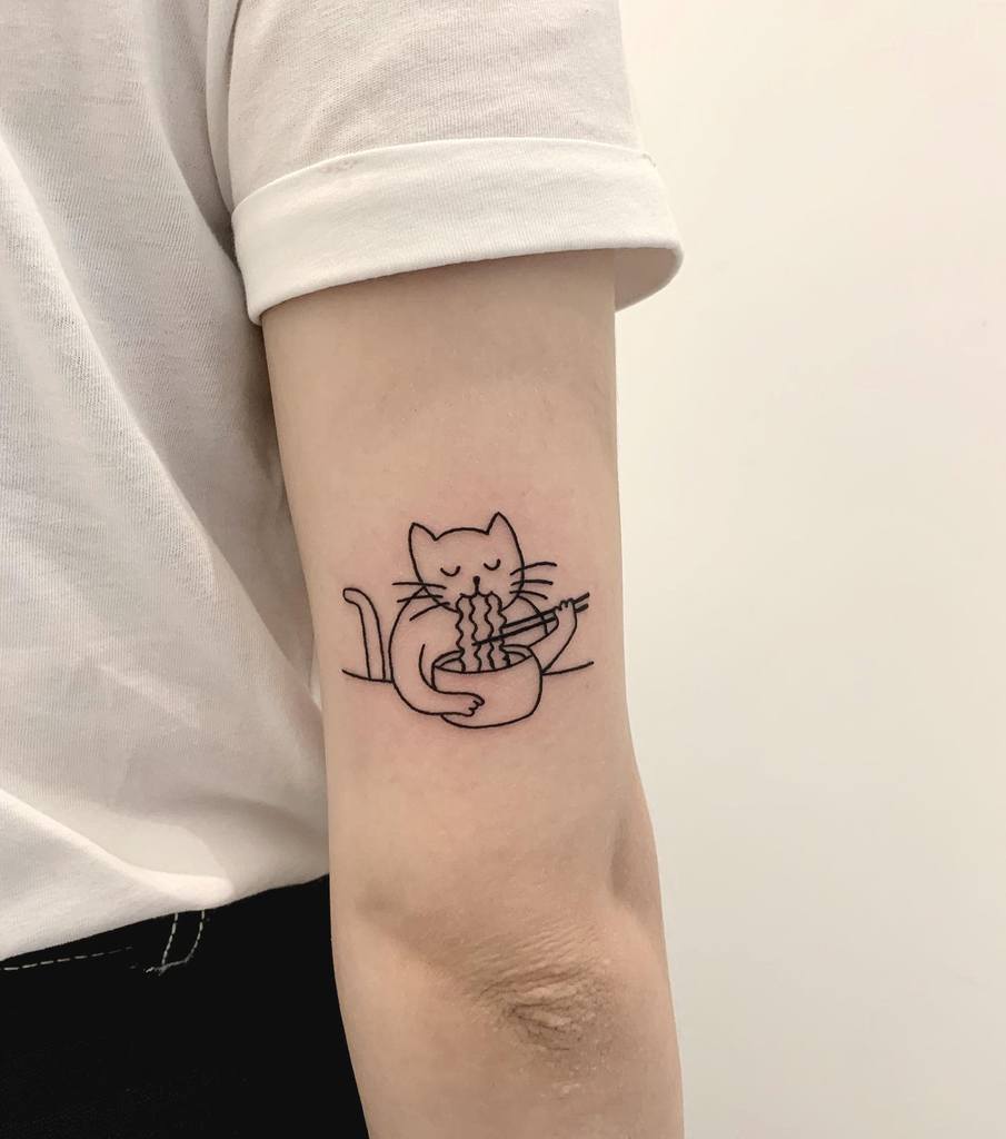 Cute Black Cat Tattoo na.nago