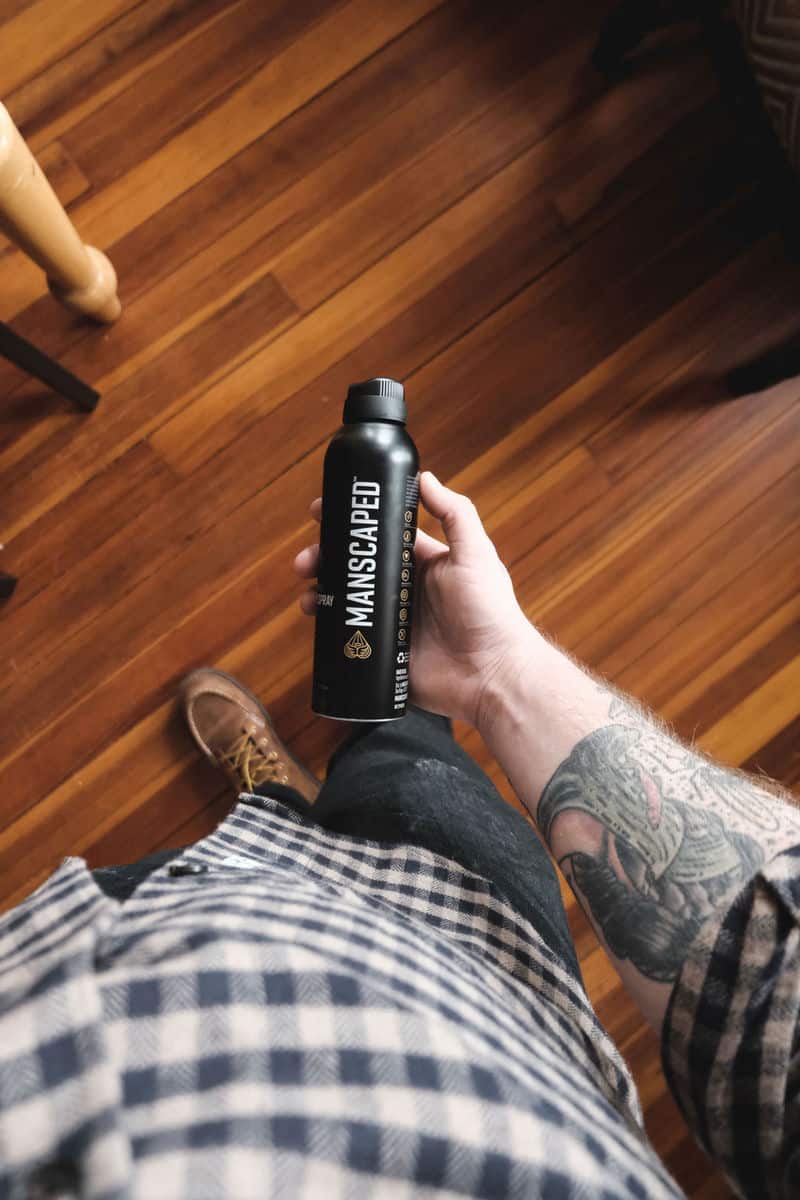 Manscaped Body Spray in Hand from Ultra Premium Collection