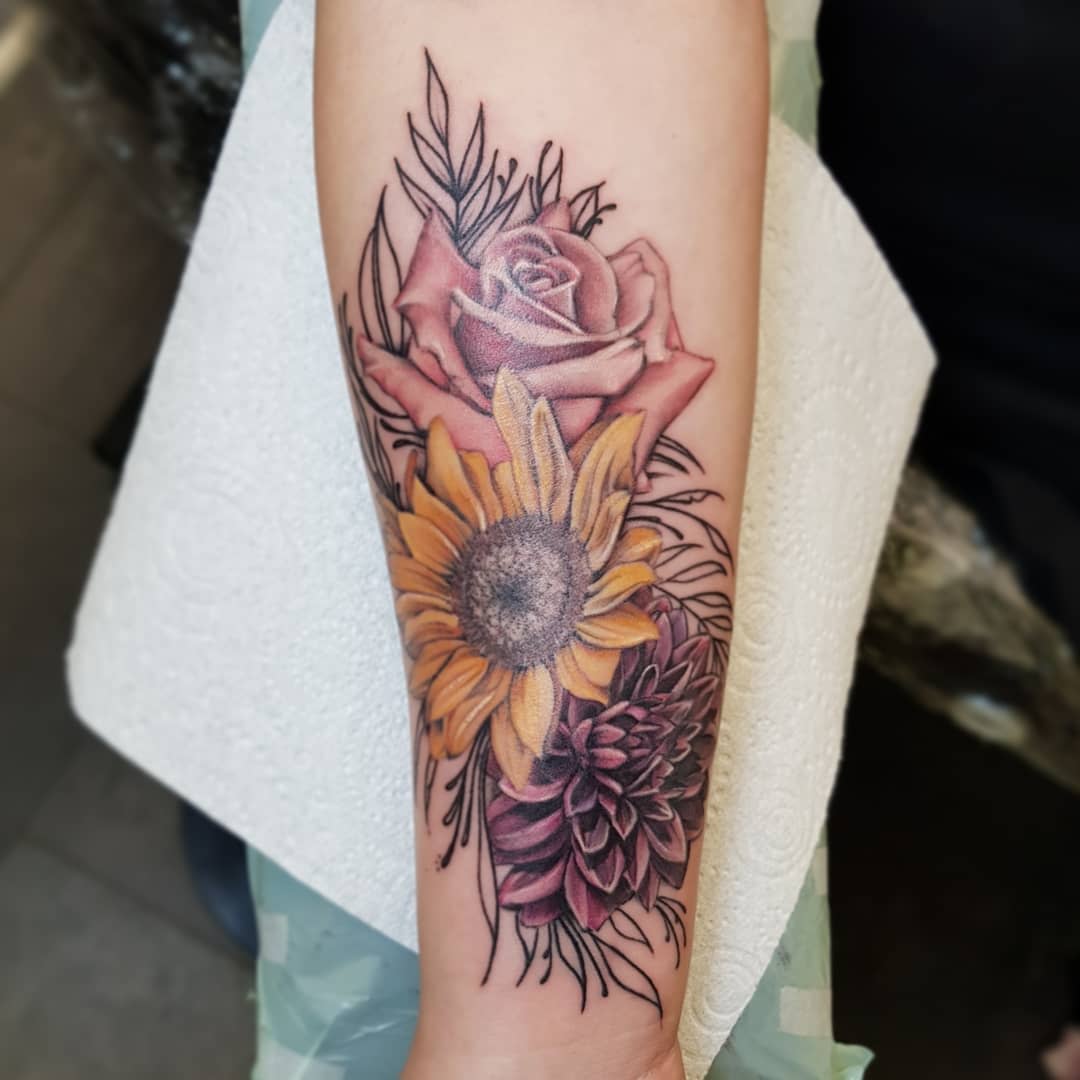 realistic dahlia flower tattooTikTok Search