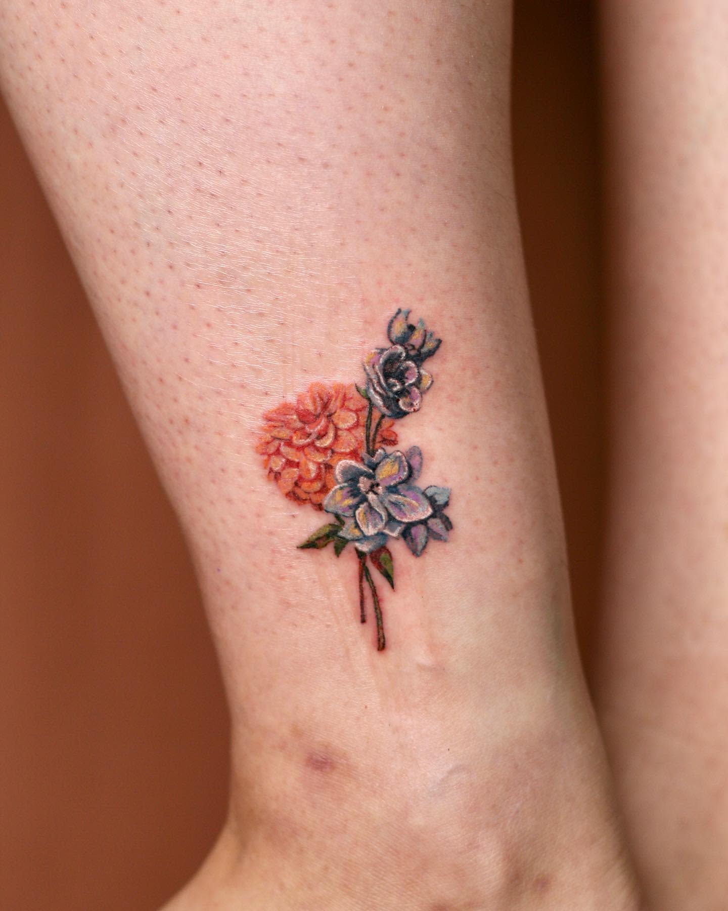 Dahlia flower tattoo by Tattooer Nadi  Post 15709