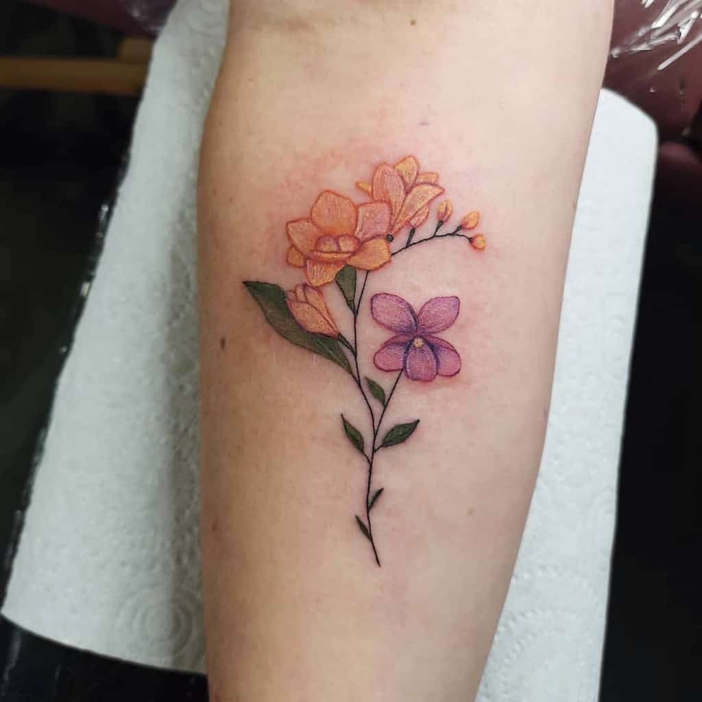 Delicate Flower Forearm Tattoos 2 takeme2atlantis