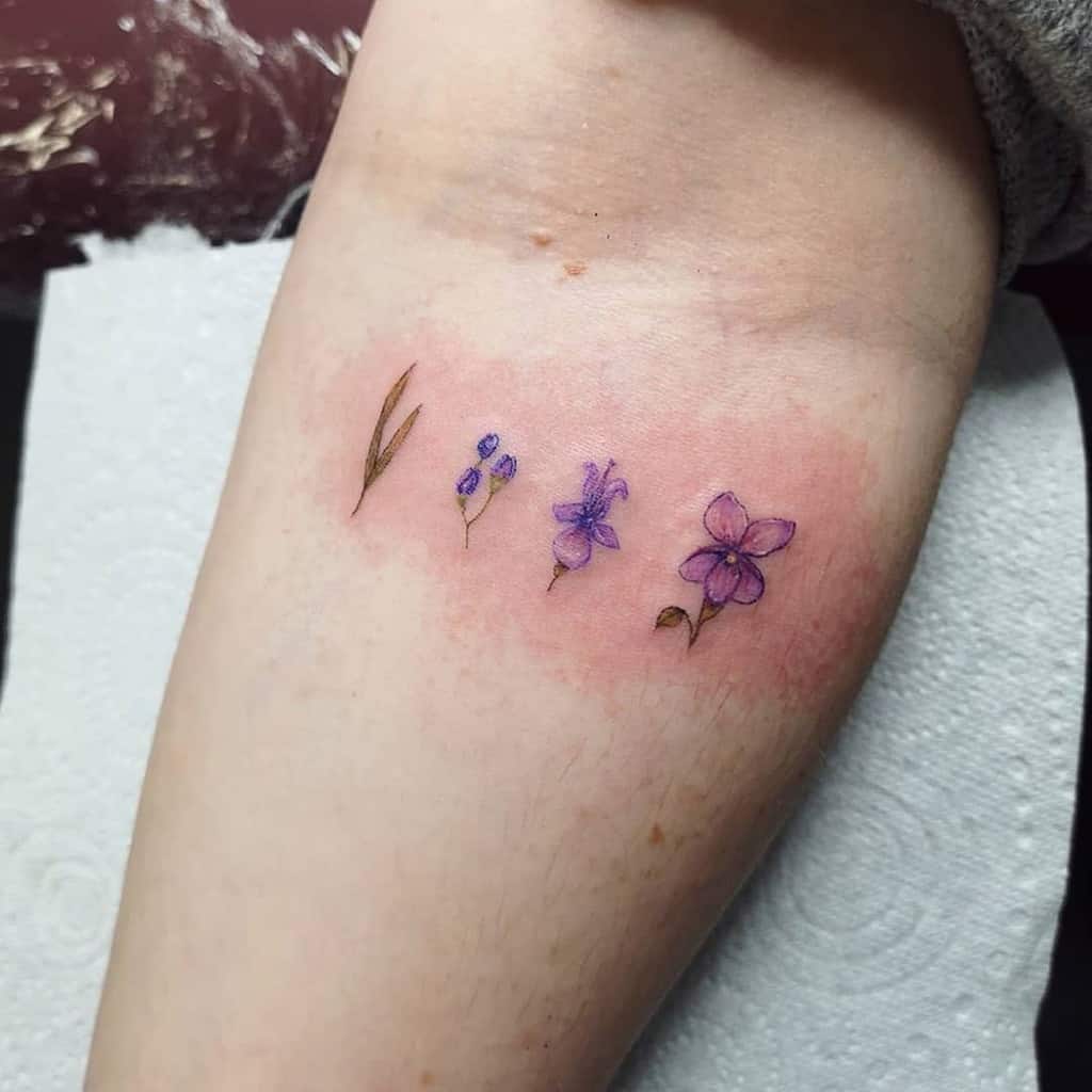 Delicate Flower Forearm Tattoos takeme2atlantis