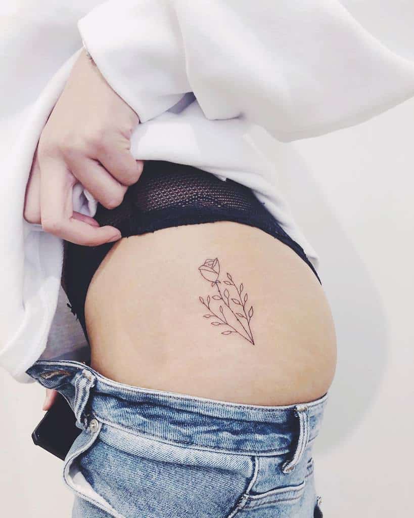 Delicate Flower Hip Tattoos jmunztattoos
