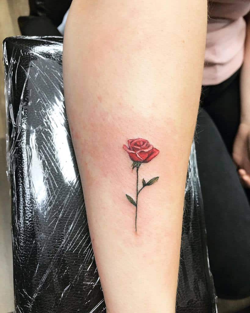 Delicate Flower Leg Tattoos rosebentley_tattoos
