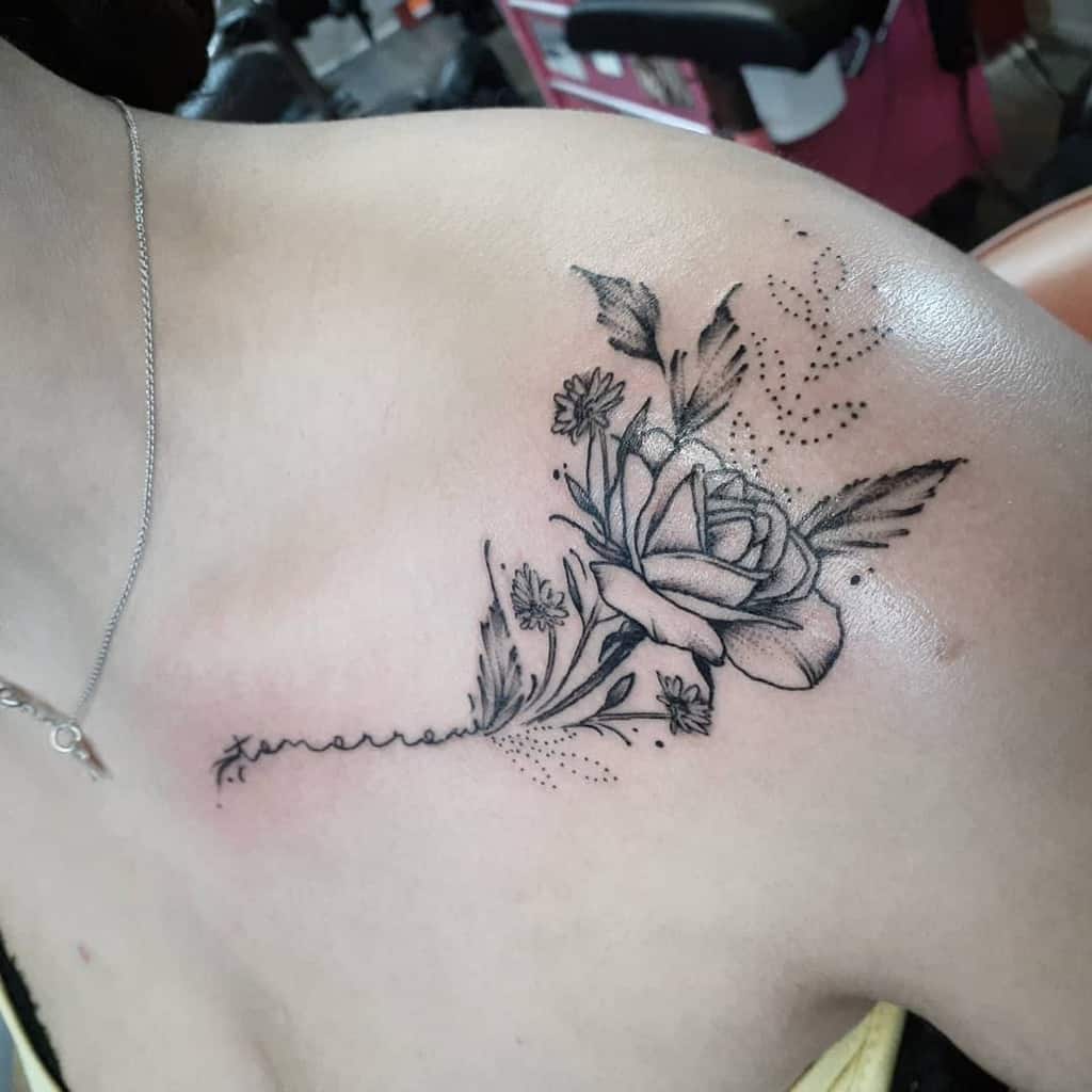 Delicate Flower Shoulder Tattoos deanna.adams_lostboytattoo721