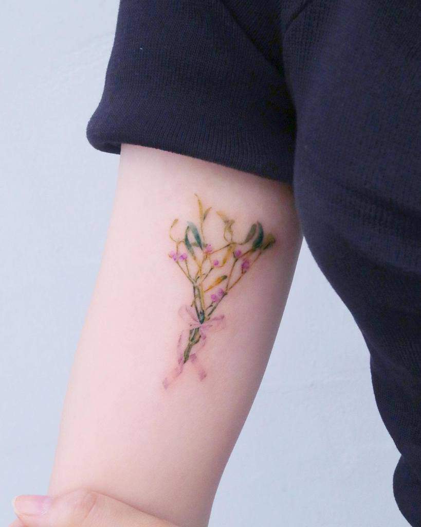 Delicate Flower Upperarm Tattoos 3 tilda_tattoo