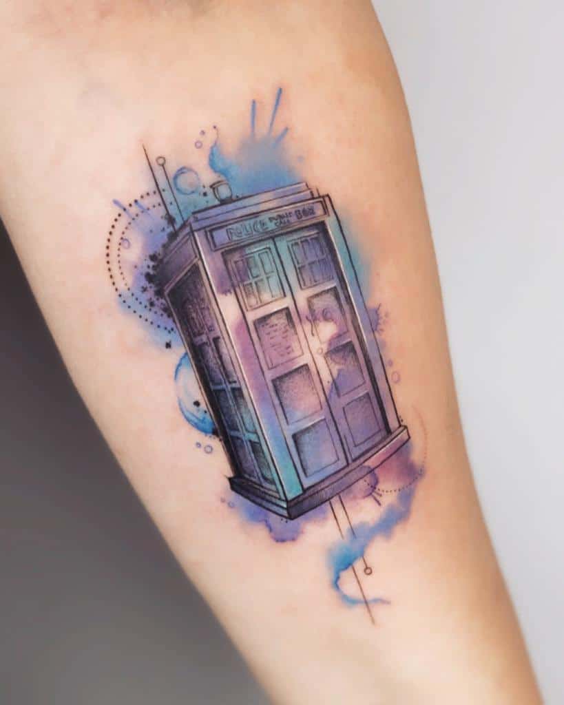 Doctor Who Watercolor Tattoo Misha.tattoo