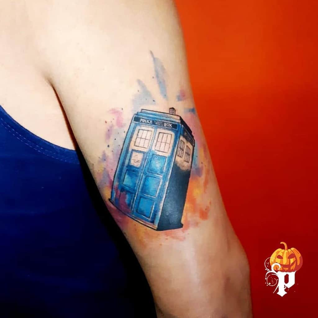 Doctor Who Watercolor Tattoo Pumpkinlyla