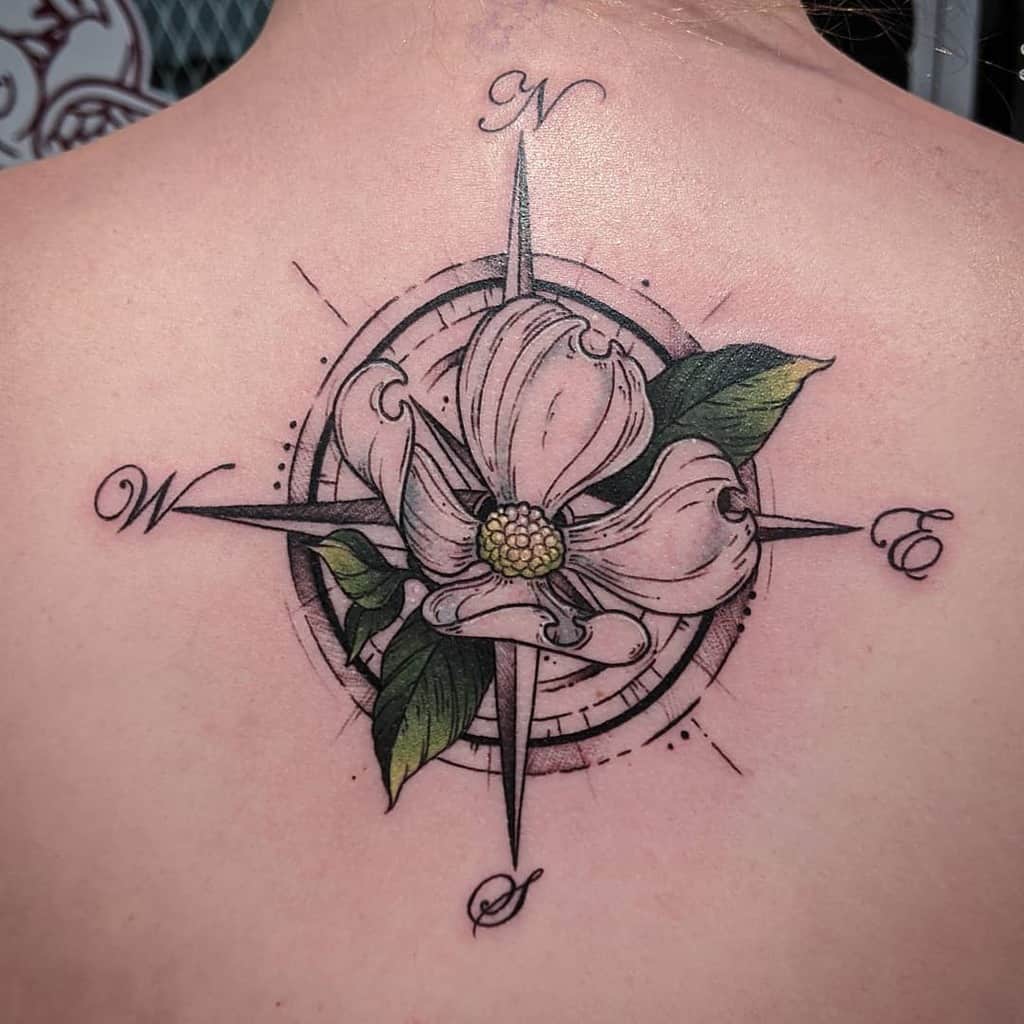 Dogwood Flower Back Tattoo spiteful_hare_tattoos