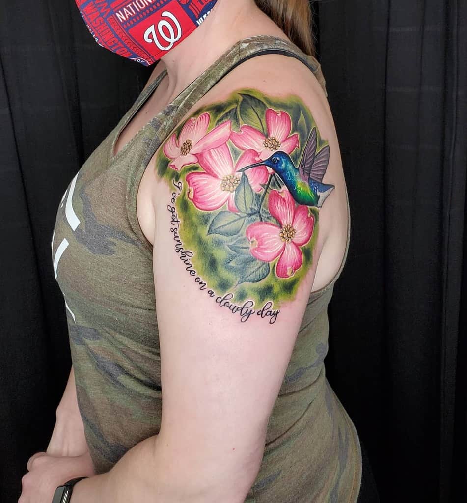 Dogwood Flower Shoulder Tattoo jardillasc