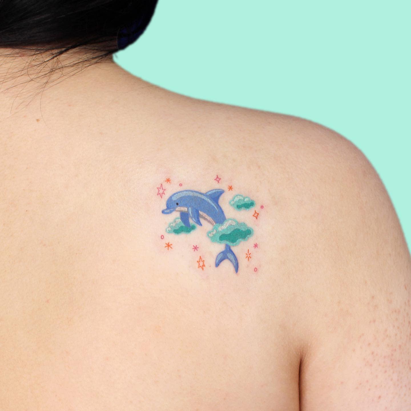 Cute Dolphin Tattoo -chocho_tattoo