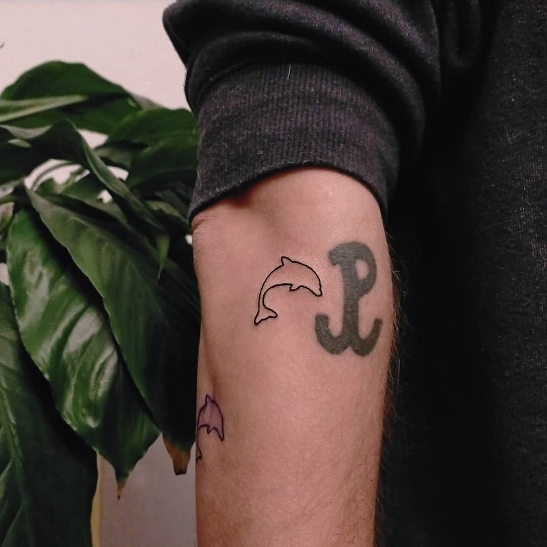 Dolphin Outline Tattoo -nopopacz
