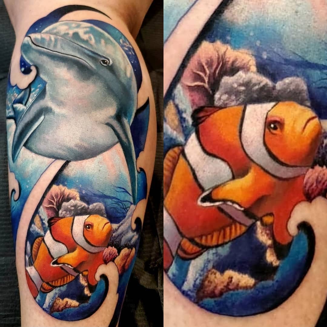Realistic Dolphin Tattoo -cjtattoos