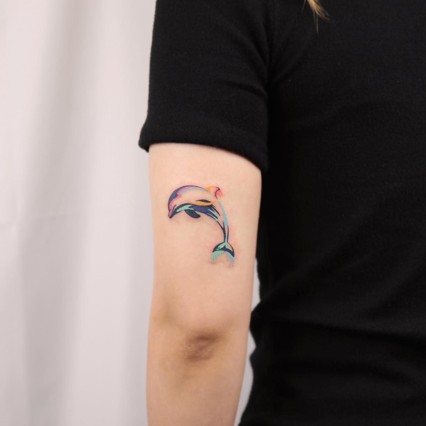 Dolphin Watercolor Tattoo -thehan_tattoo