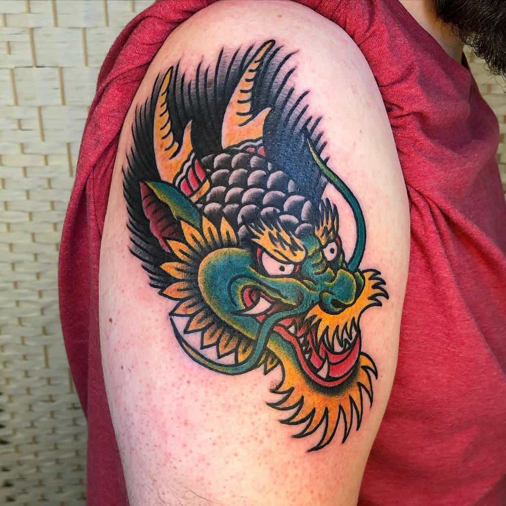 Dragon Head Arm Tattoo cherryreds89