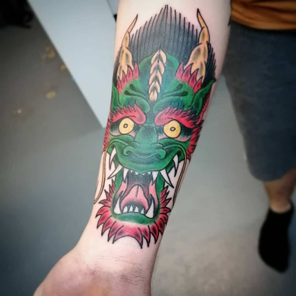 Dragon Head Arm Tattoo tom_b_tattoo