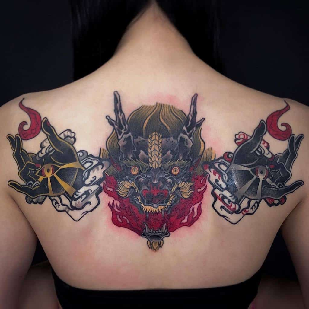 Dragon Head Back Tattoo c.en_moonlights