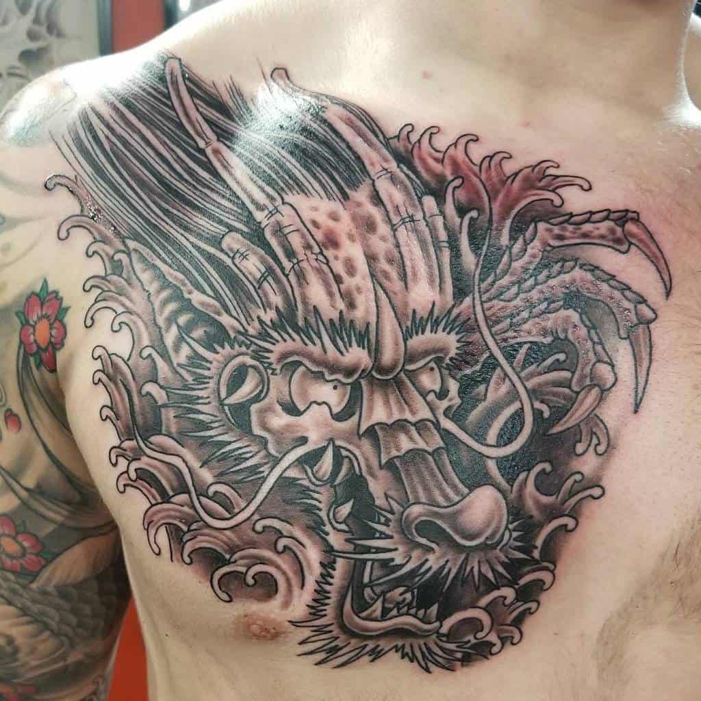 Dragon Head Chest Tattoo revdice