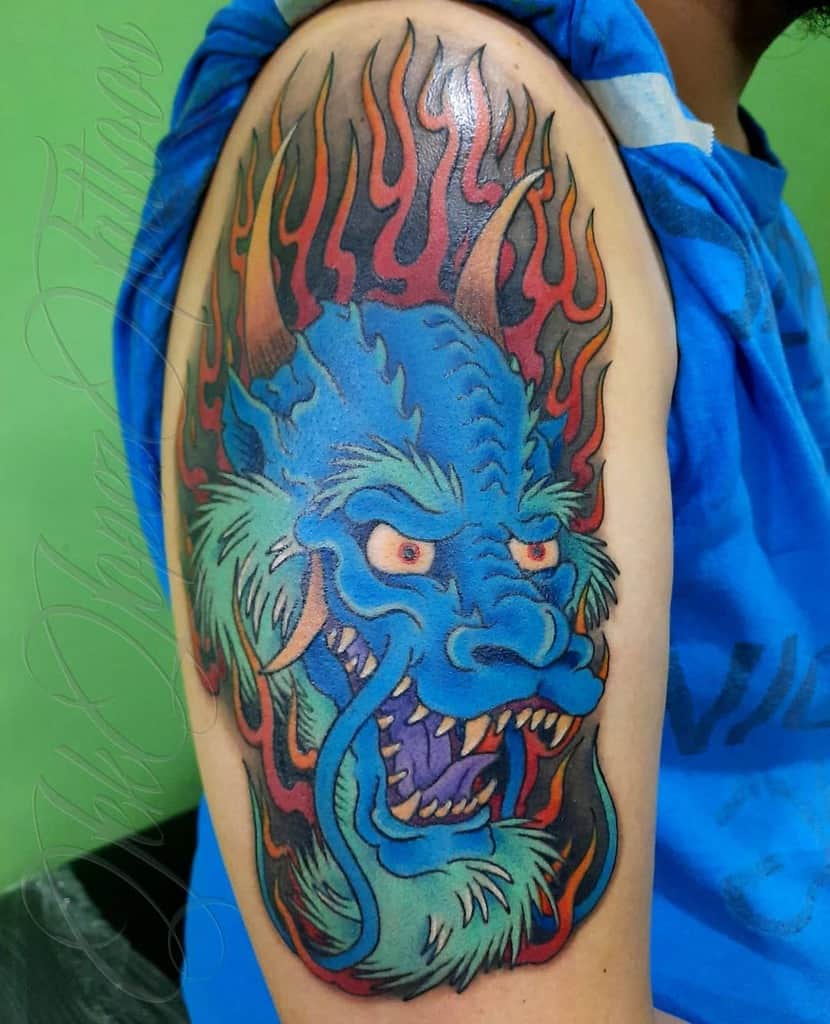 Dragon Upper Arm Tattoos jeklopezmorrigantattoo